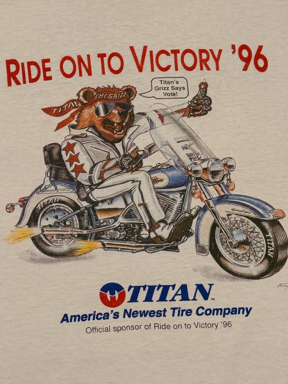 Vintage Titan Tires Bob Dole Presidential Campaign Shirt Single Stitch 1996